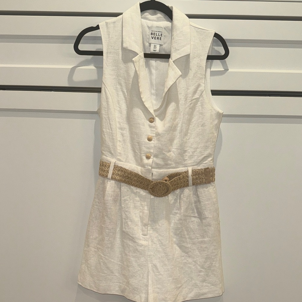Belle Vere Cream Jumpsuit with Belt